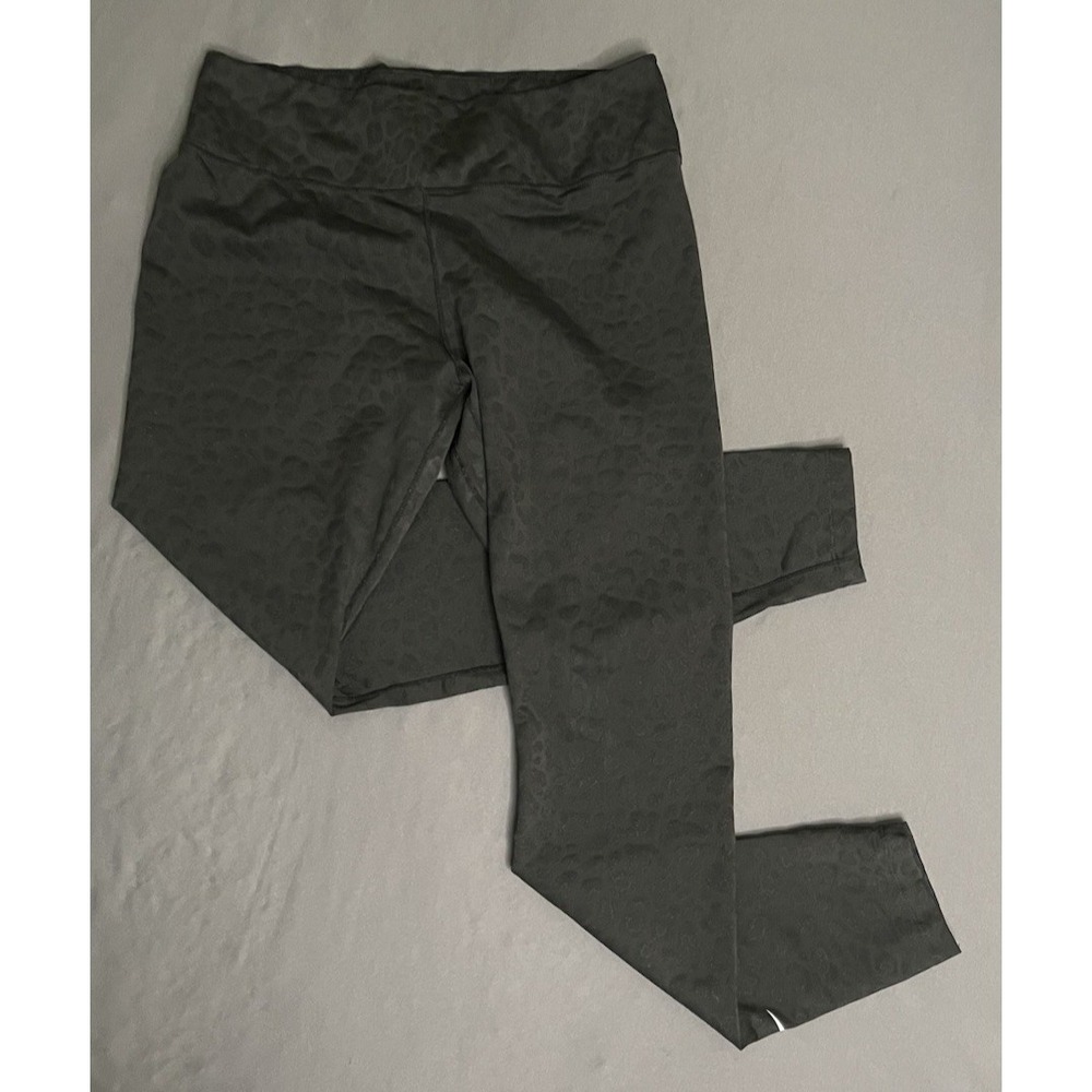 Nike Leggings Womens Large Black Glitter Animal Print High Rise Leopard Print - Picture 2 of 13